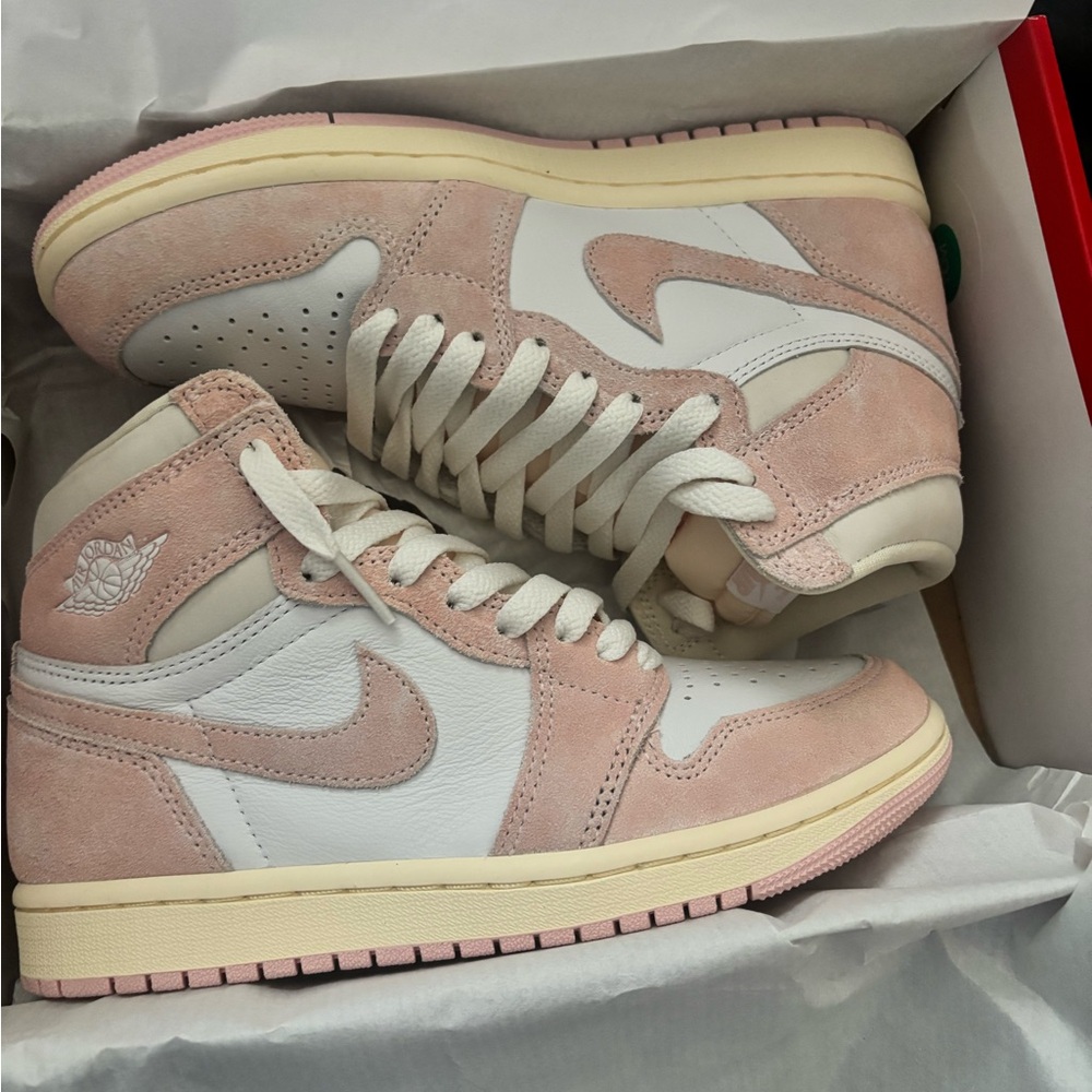 Nike Women's Blush Pink and White Sneakers